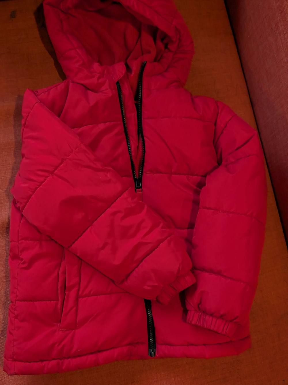 K-Swiss Kids Hooded Red Puffer Jacket